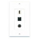 Placa Tapa HDMI 1.4 (4k+Ethernet+3D) + Cat5e + Audio Jack 3.5 mm ABS